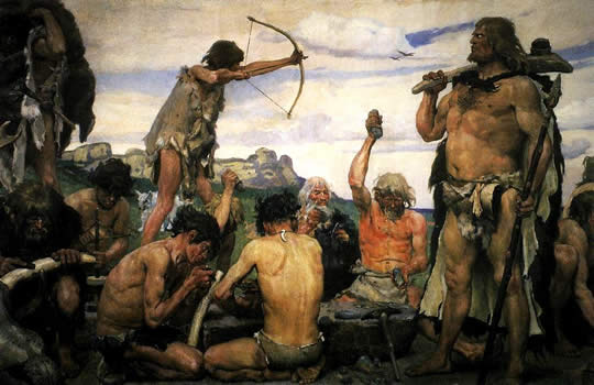 Imaginative depiction of the Stone Age, by Viktor Vasnetsov.